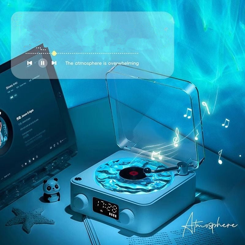 Waves Vinyl Player Portable Speaker with White Noise Dynamic RGB Light Retro Vintage Sleep Aid Turntable Speaker Home Theater Waves Vinyl Player Portable Speaker with White Noise Dynamic RGB Light Retro Vintage Sleep Aid Turntable Speaker Home Theater